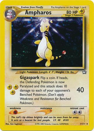 Ampharos (001/111) - NG  - Holo Rare - Unlimited Holofoil