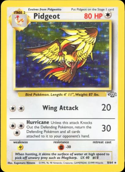 Pidgeot (8) (008/64) - J  - Holo Rare - Unlimited Holofoil
