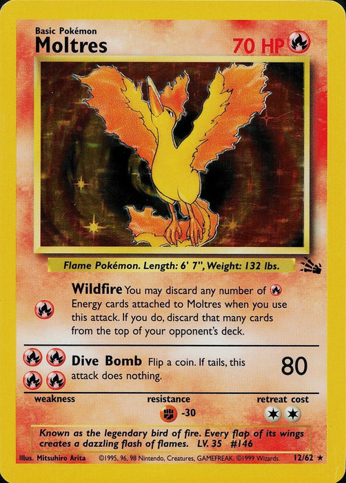 Moltres (12) (012/62) - F  - Holo Rare - Unlimited Holofoil