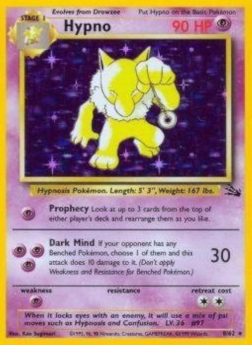 Hypno (8) (008/62) - F  - Holo Rare - Unlimited Holofoil