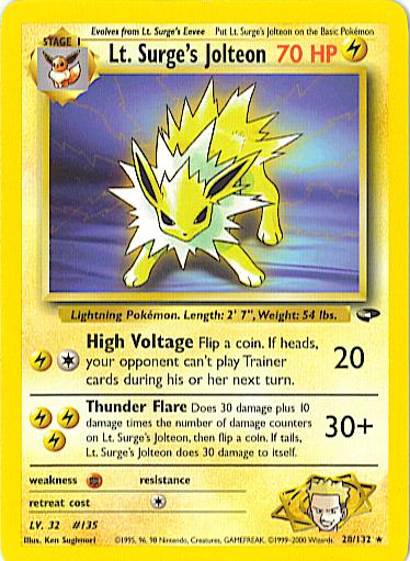 Lt. Surge's Jolteon (028/132) - GC  - Rare - Unlimited