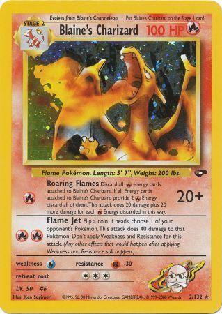 Blaine's Charizard (002/132) - GC  - Holo Rare - Unlimited Holofoil