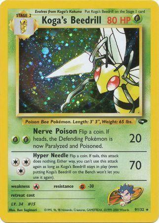 Koga's Beedrill (009/132) - GC  - Holo Rare - Unlimited Holofoil