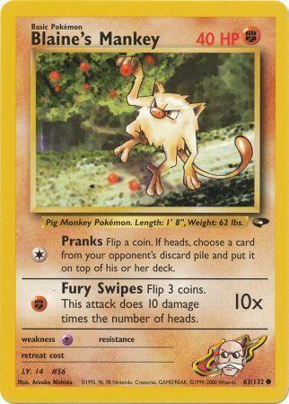 Blaine's Mankey (063/132) - GC  - Common - Unlimited