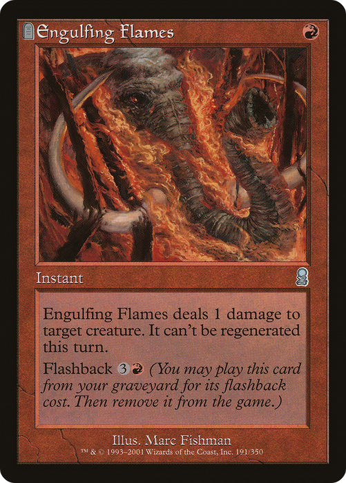 Engulfing Flames (ODY-191) - uncommon: (tombstone) - Foil