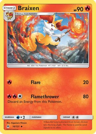 Braixen (016) - SFL  - Uncommon - Reverse Holofoil
