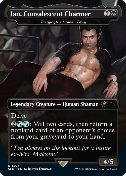 Tasigur, the Golden Fang (SLD-1396) - rare / Ian, Convalescent Charmer (Borderless)