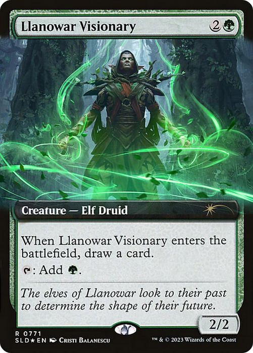 Llanowar Visionary (SLD-771) - rare: (Extended Art) - Foil