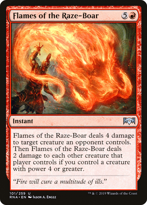 Flames of the Raze-Boar (RNA-101) - uncommon - Foil