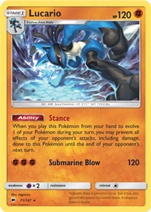 Lucario (SM - Burning Shadows) (071) - DE  - Rare