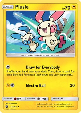 Plusle (053/168) - SCS  - Uncommon - Reverse Holofoil