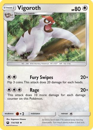 Vigoroth (114) - SCS  - Uncommon - Reverse Holofoil