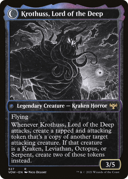 Runo Stromkirk // Krothuss, Lord of the Deep (VOW-327) - rare: (Showcase, Double Faced Transform) - Foil