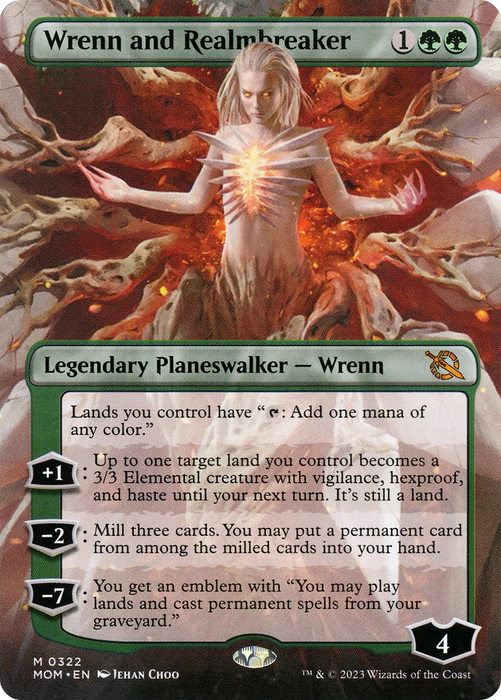 Wrenn and Realmbreaker (MOM-322) - mythic (Borderless) - Foil
