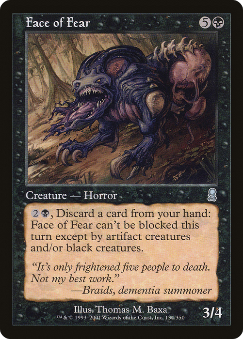 Face of Fear (ODY-134) - uncommon - Foil