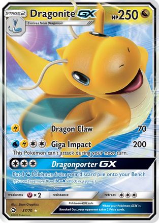 Dragonite GX (037/70) - DM  - Ultra Rare - Holofoil