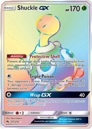 Shuckle GX (Secret) (215) - SLT  - Secret Rare - Holofoil