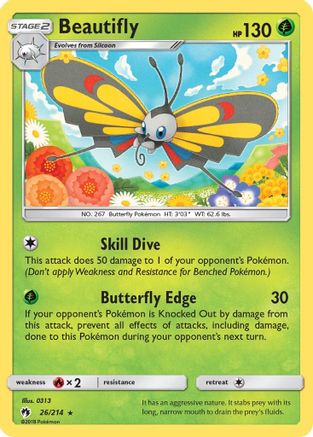 Beautifly (026) - SLT  - Rare - Reverse Holofoil