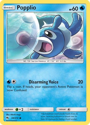 Popplio (64) (064/214) - SLT  - Common - Reverse Holofoil