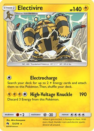 Electivire (072) - SLT  - Rare - Reverse Holofoil