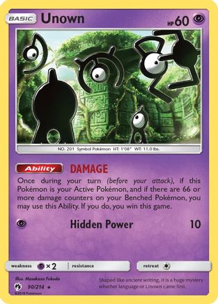 Unown (90) (090/214) - SLT  - Rare - Reverse Holofoil