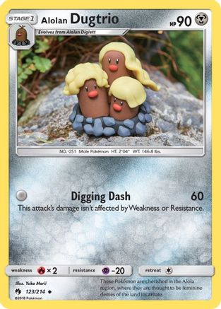 Alolan Dugtrio (123/214) - SLT  - Uncommon - Reverse Holofoil