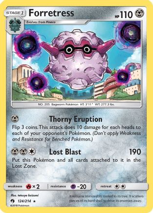 Forretress (124) - SLT  - Rare - Reverse Holofoil