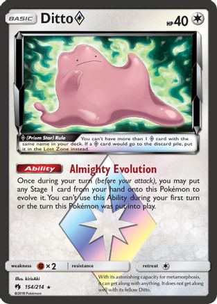 Ditto Prism Star (154/214) - SLT  - Prism Rare - Holofoil