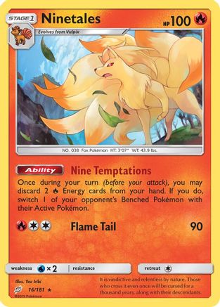Ninetales (016/181) - STU  - Rare - Reverse Holofoil