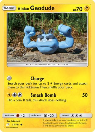 Alolan Geodude (35) (035/181) - STU  - Common - Reverse Holofoil
