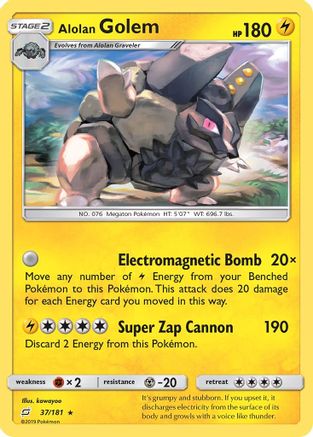 Alolan Golem (037/181) - STU  - Rare - Reverse Holofoil