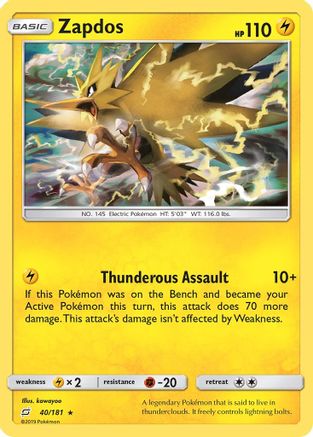 Zapdos (040/181) - STU  - Holo Rare - Holofoil