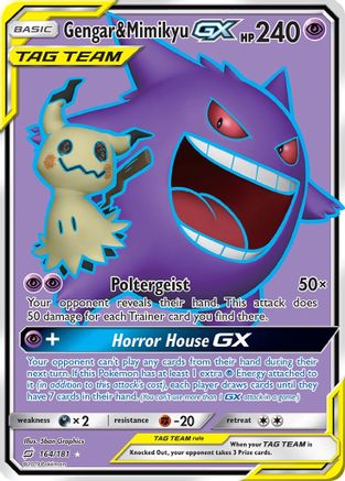 Gengar & Mimikyu GX (Full Art) (164/181) - STU  - Ultra Rare - Holofoil
