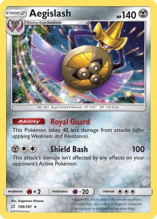 Aegislash (109) - STU  - Holo Rare - Reverse Holofoil