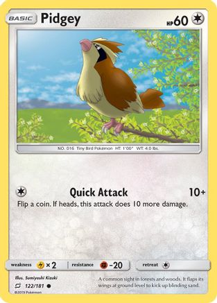 Pidgey (122) (122/181) - STU  - Common - Reverse Holofoil