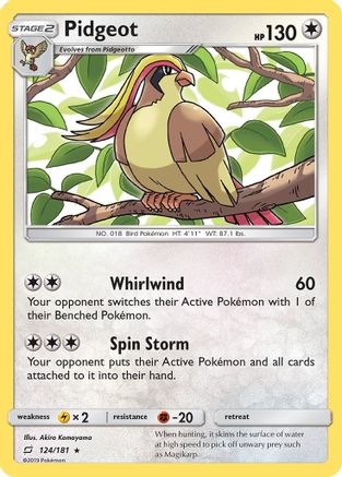 Pidgeot (124/181) - STU  - Rare - Reverse Holofoil