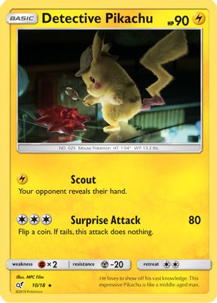 Detective Pikachu (010/18) - DP  - Rare - Holofoil
