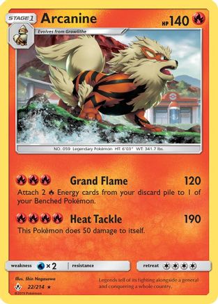 Arcanine (022/214) - SUB  - Holo Rare - Holofoil
