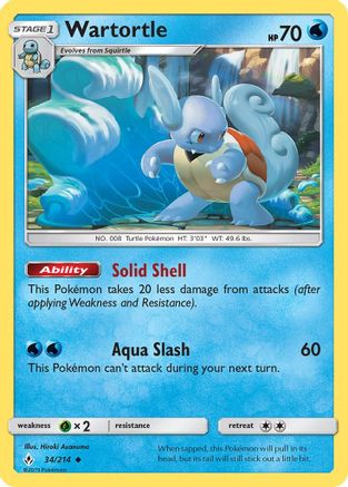 Wartortle (034/214) - SUB  - Uncommon - Reverse Holofoil