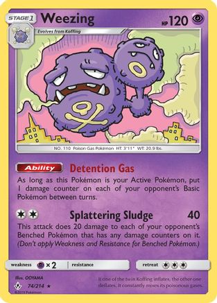 Weezing (074/214) - SUB  - Rare - Reverse Holofoil
