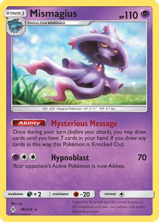 Mismagius (078/214) - SUB  - Rare - Reverse Holofoil