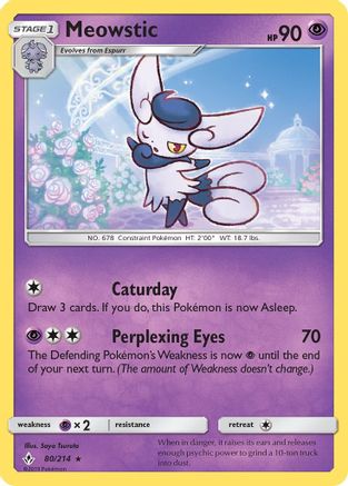 Meowstic (080/214) - SUB  - Rare - Reverse Holofoil