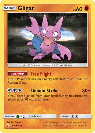 Gligar (098/214) - SUB  - Common - Reverse Holofoil