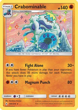 Crabominable (105/214) - SUB  - Rare - Reverse Holofoil