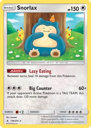 Snorlax (158/214) - SUB  - Holo Rare - Holofoil
