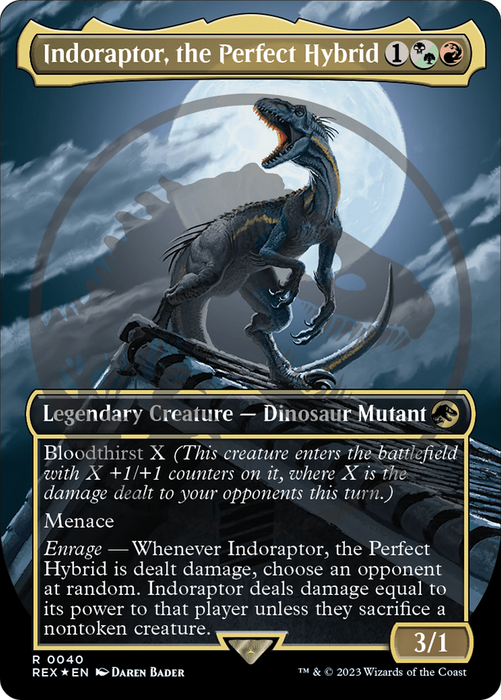 Indoraptor, the Perfect Hybrid (REX-040) - rare (Borderless) - Foil