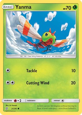Yanma (002/236) - SUM  - Common - Reverse Holofoil