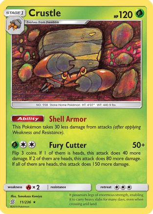 Crustle (011/236) - SUM  - Rare - Reverse Holofoil