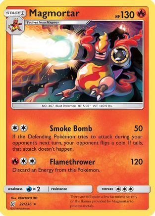 Magmortar (022) - SUM  - Rare - Reverse Holofoil