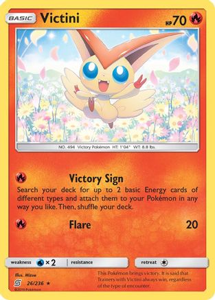 Victini (026/236) - SUM  - Holo Rare - Reverse Holofoil